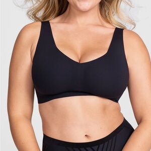 Honeylove V-neck Seamless Black Comfort Bra